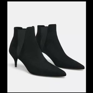 New Zara  Ankle Bootie Pointed Toe Kitten HeeL